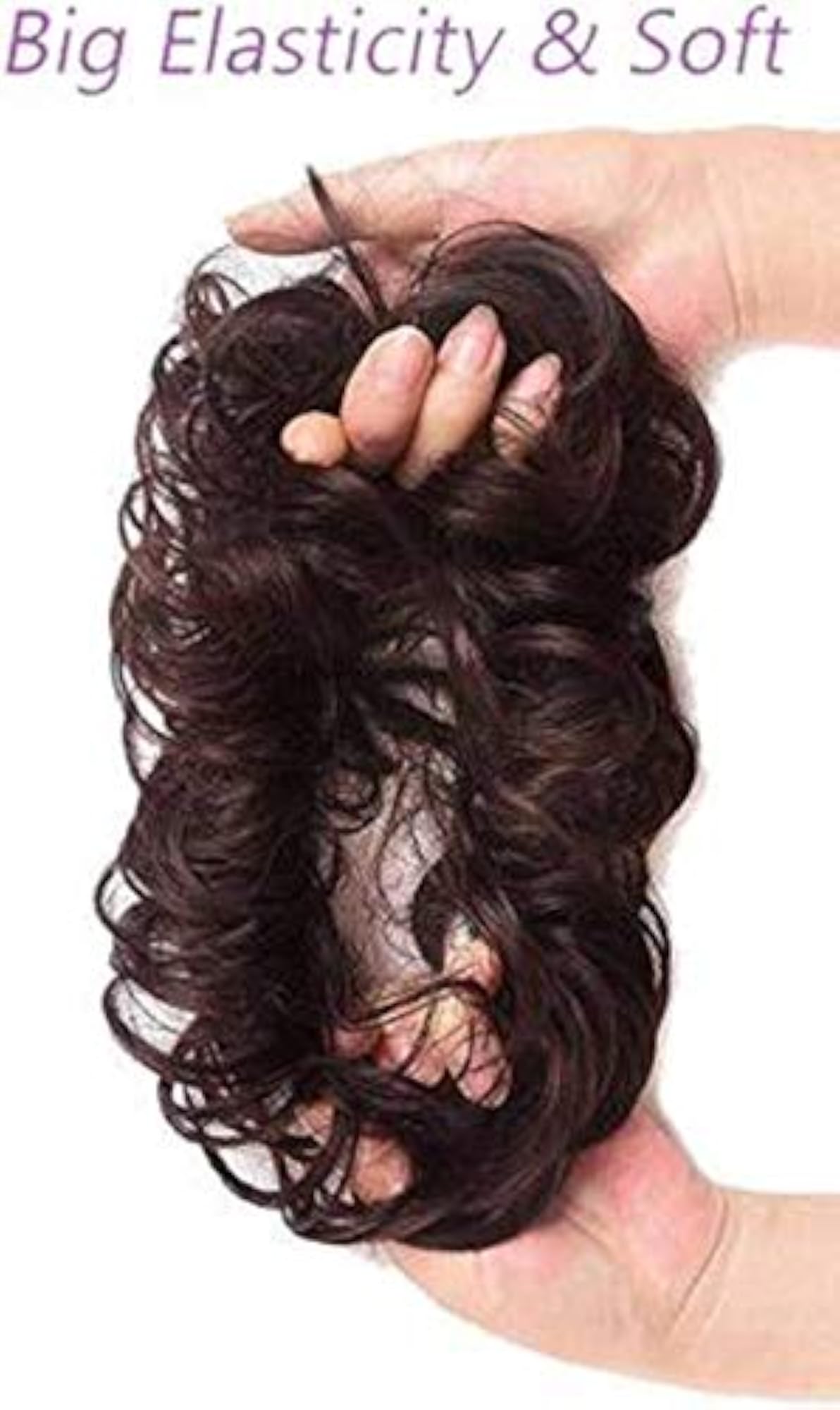 Women's Wavy Curly Messy Donut Chignon Hair Piece